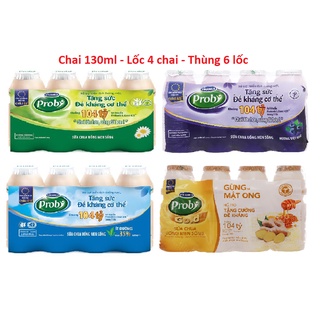 Sữa Chua Uống Probi Có Đường/Ít đường/Việt quất/ Mật ong Nghệ/ Lựu/ Hương Đào ít đường MỚI - Lốc 4 Chai 130ml