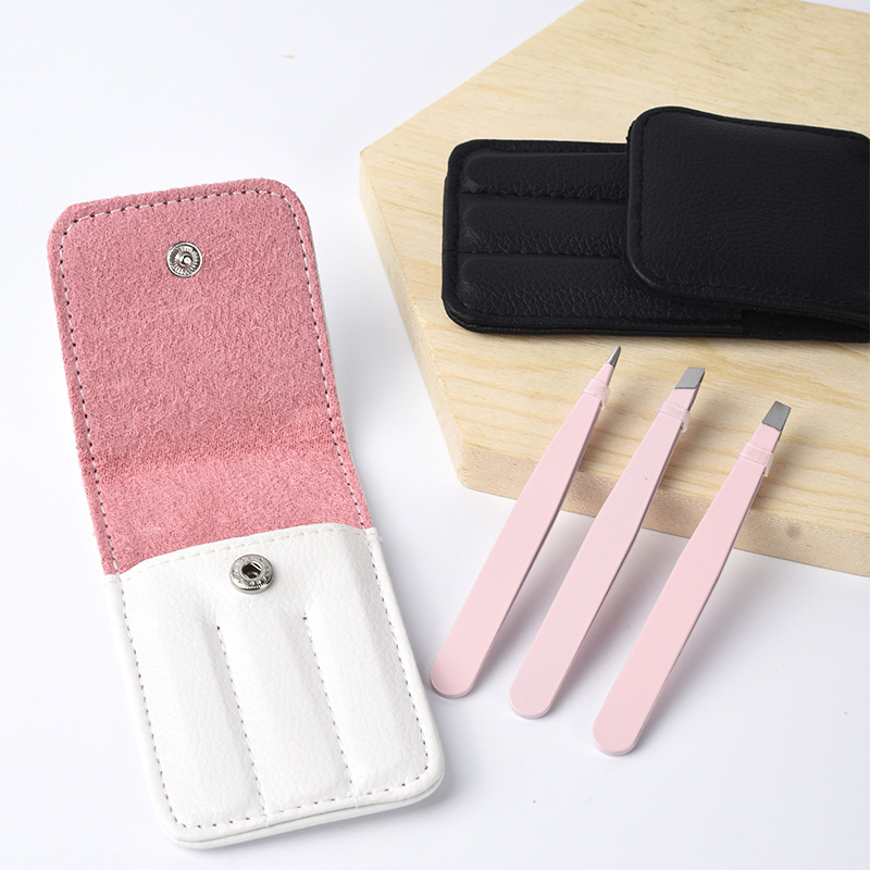 [Hàng mới về] Set 3 Nhíp Nhổ Lông Mày Bằng Thép Không Gỉ Nhỏ Gọn Tiện Dụng
