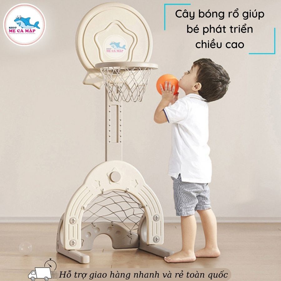 Đồ chơi bóng rổ PAKEY STAR cho bé đa chức năng, chơi Bóng đá Bóng rổ Golf sẵn 3 màu giúp phát triển chiều cao vượt bậc