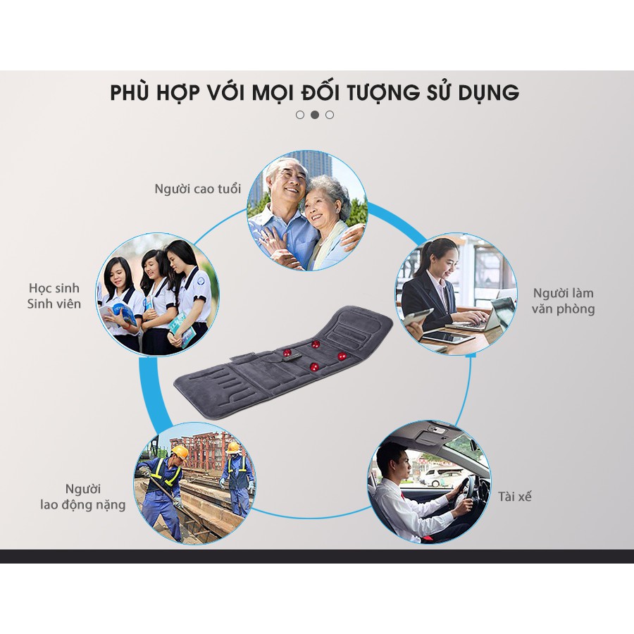 Nệm Massage Toàn Thân nhiệt và hồng ngoại OKACHI JP-M799