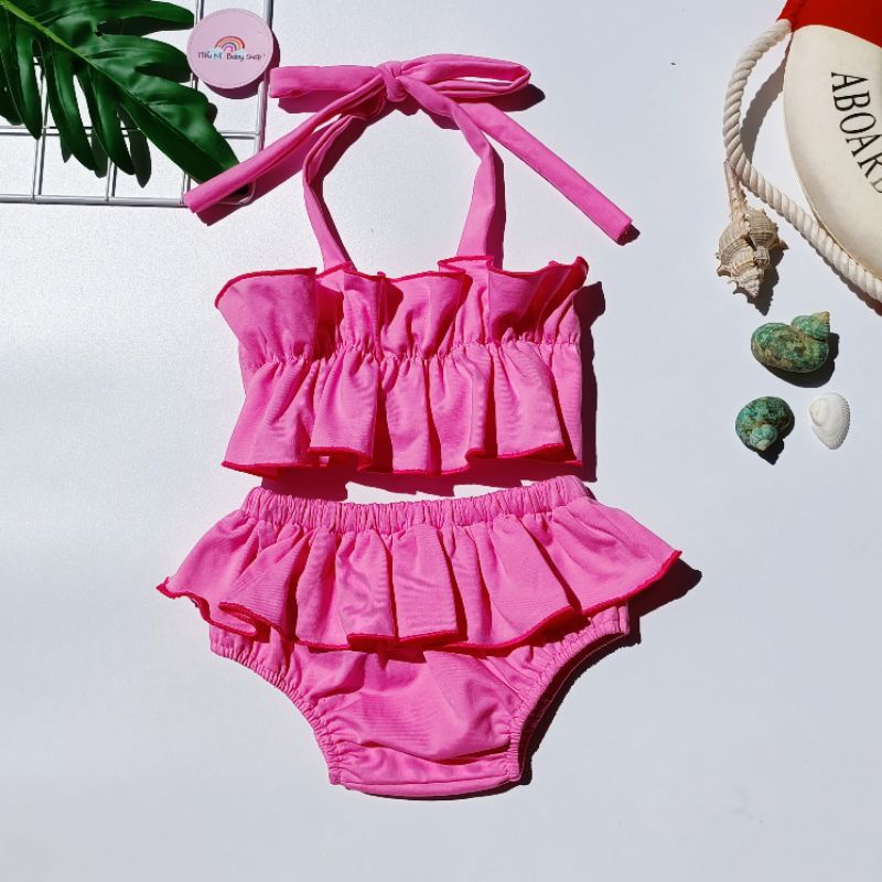 Bikini, đồ bơi, đồ đi biển cho bé gái, bé sơ sinh 3-15kg. Đồ bơi 2 mảnh nhiều màu