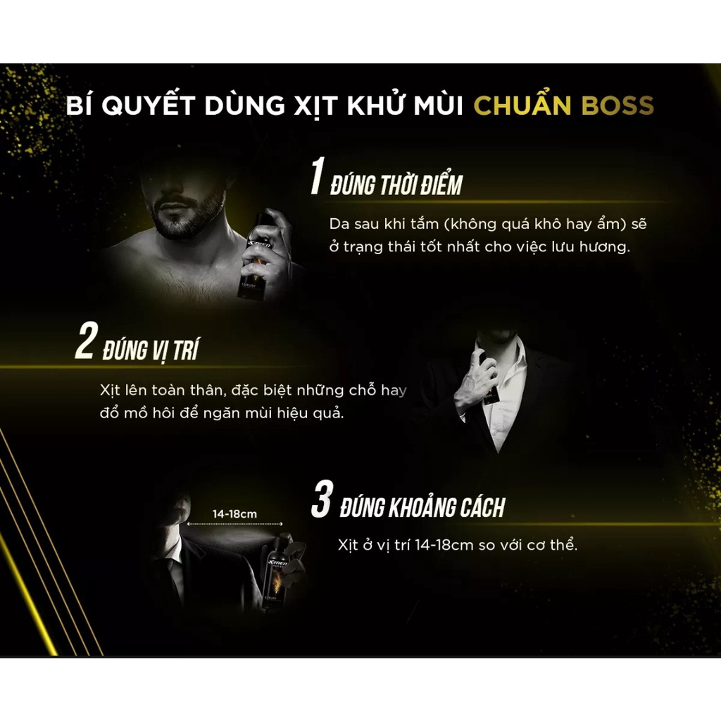 Xịt khử mùi X-men for boss hương luxury 150ml