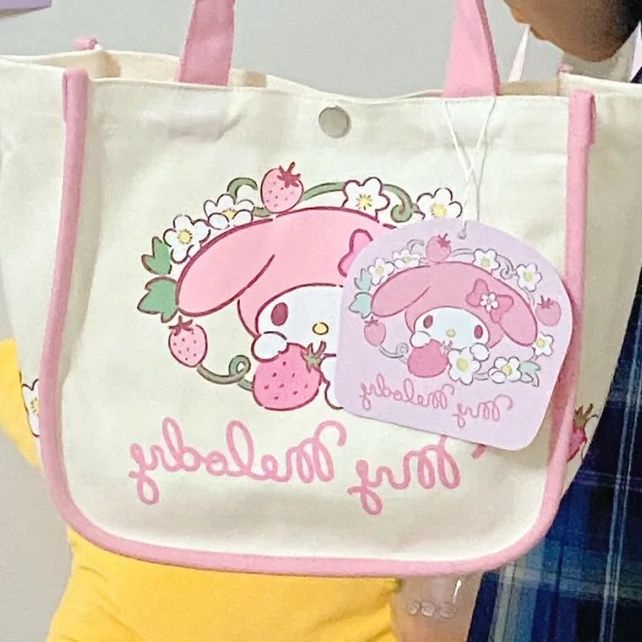 SANRIO Túi Vải Canvas Vuông In Hình Cinnamoroll My Melody Dễ Thương