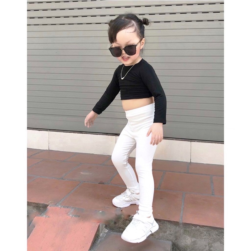 Quần Legging Dài Bé Gái Vải Zip Chất Lượng Cao