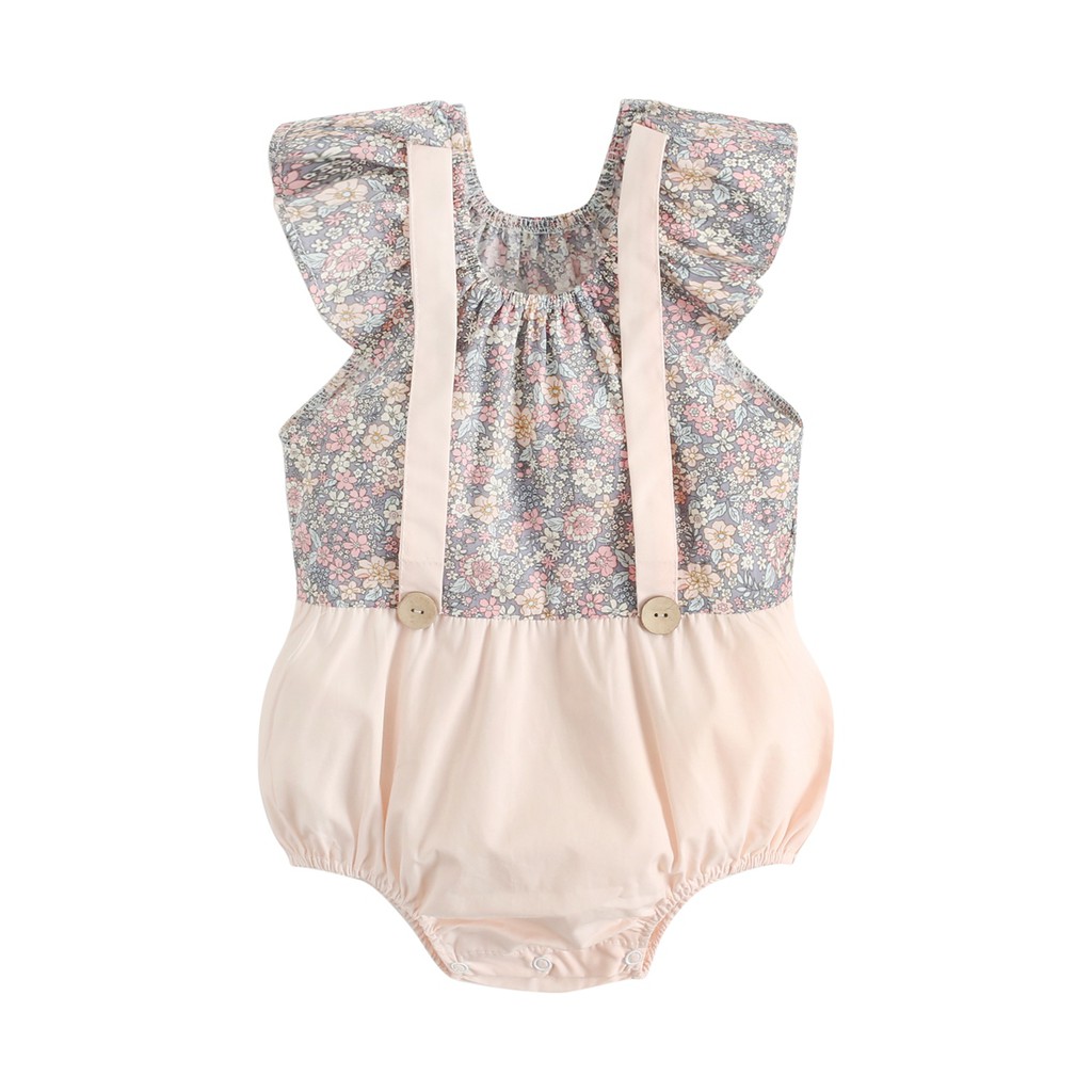 Romper Sanlutoz Họa Tiết Hoa Phong Cách Mùa Hè Đáng Yêu Cho Bé Gái