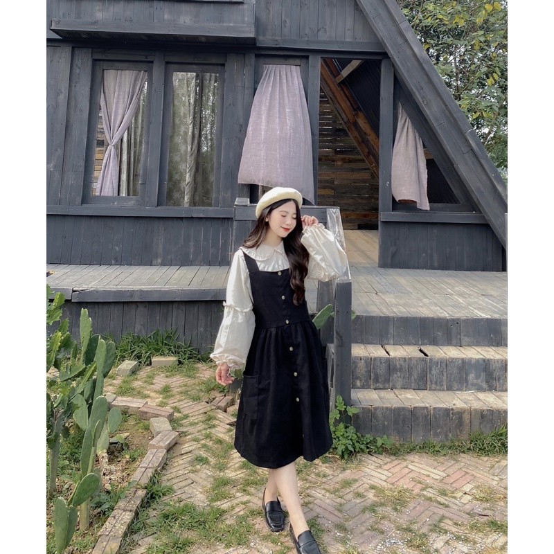 🌿 Set yếm tiểu thư Vintage 💚 | BigBuy360 - bigbuy360.vn