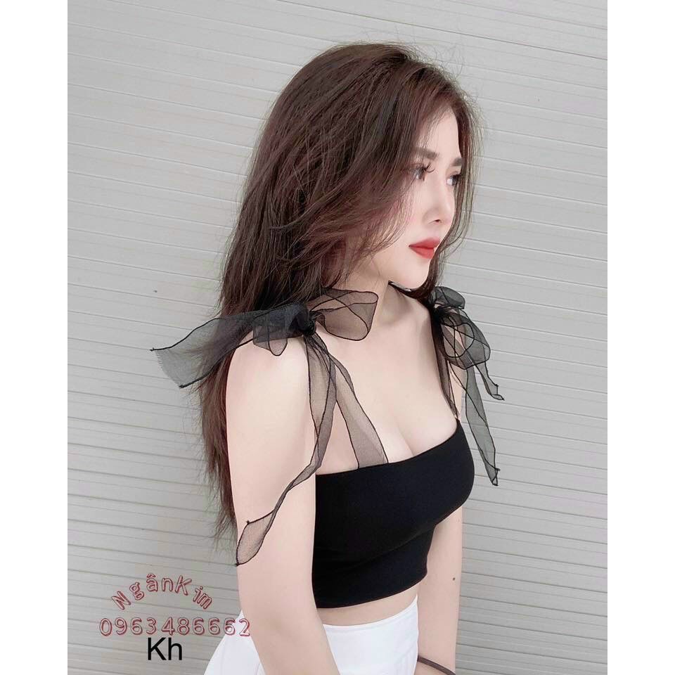 🦋 SIÊU PHẨM HOTGIRL 🦋 SÉT ÁO ỐNG YẾM 2 DÂY CROPTOP SIÊU HÓT 2 KIỂU CỘT NƠ VÀ KÈM ÁO LÓT