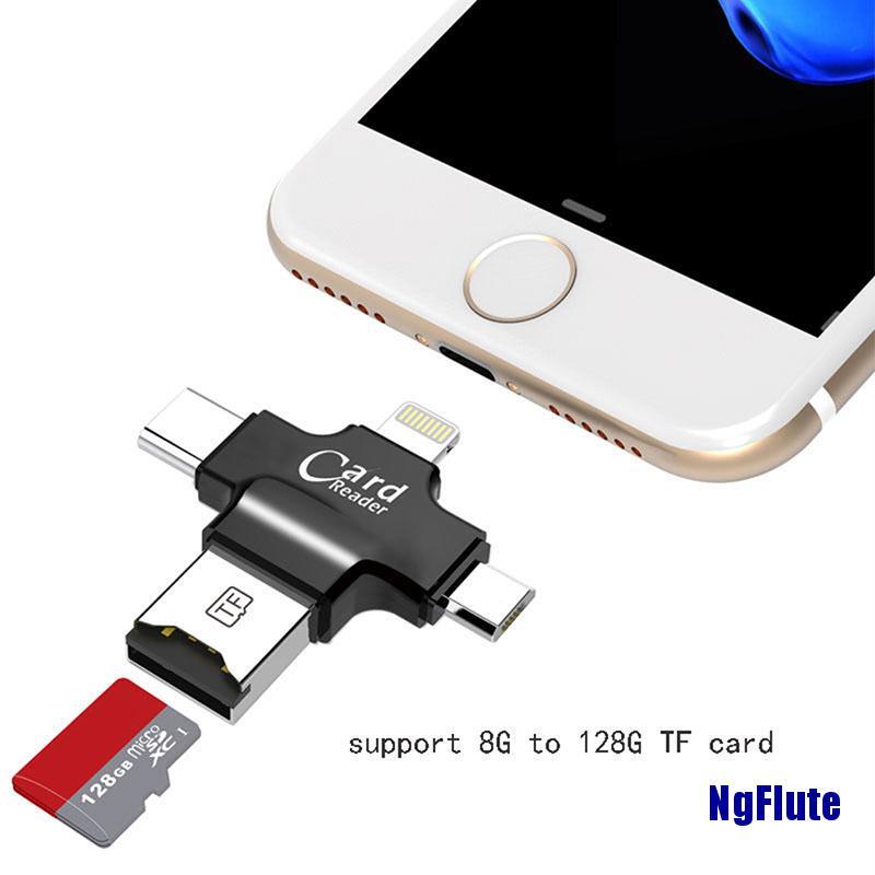 Đầu Đọc Thẻ Nhớ Micro Usb Type C Otg Micro Sd Tf 4 Trong 1 Cho Ios Iphone Android Samsung