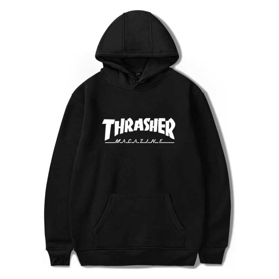 THRASHER Unisex Áo Hoodie Cotton Phong Cách Hiphop Đường Phố Cho Nam Nữ Big Size 4XL 1236G