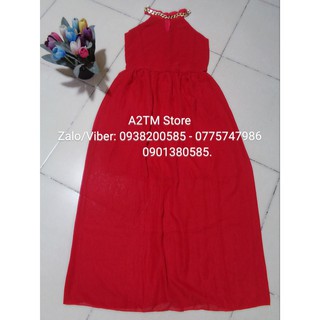 ĐẦM MAXI VOAN CỔ YẾM MÓC XÍCH