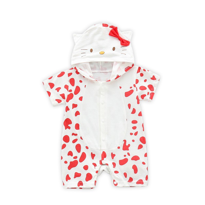 Bộ body hình thú bé trai bé gái Mario Store bodysuit có mũ cho bé họa tiết đáng yêu chất cotton hàng xuất khẩu