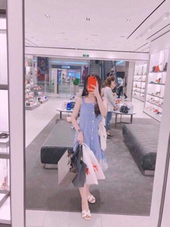 Váy kẻ xanh ZRa
