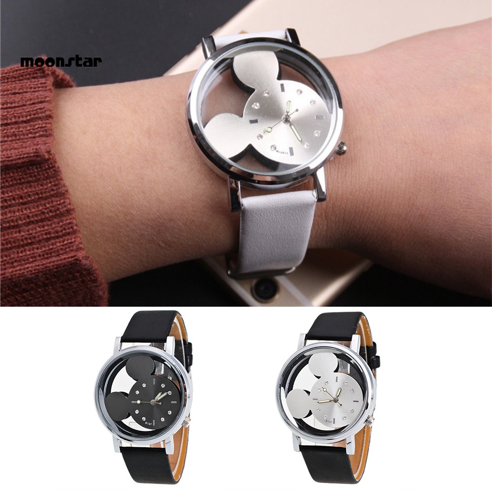 Đồng hồ dây giả da hình chuột Mickey dễ thương cho bé | BigBuy360 - bigbuy360.vn