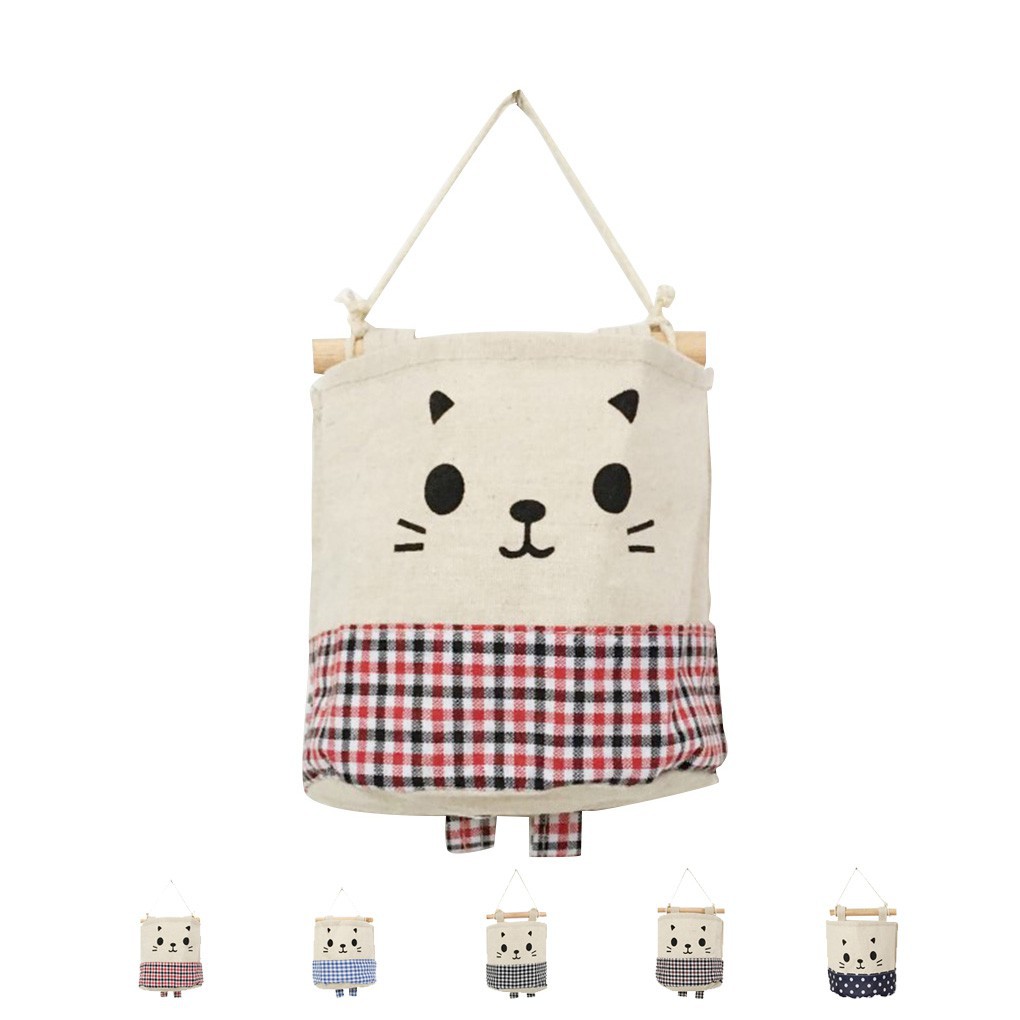 Cartoon Hanging Pocket Storage Bag Organizer Closet Rack Hangers Closet