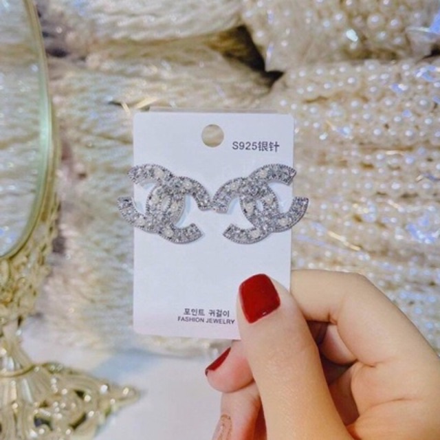 Bông tai Chữ X đính đá tỉ mỉ lấp lánh