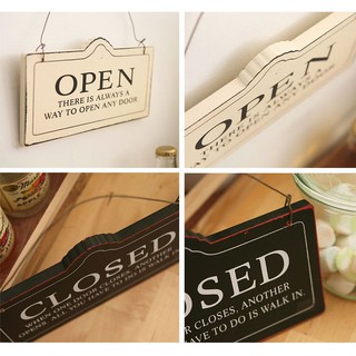 Bảng treo gỗ chữ OPEN - CLOSED