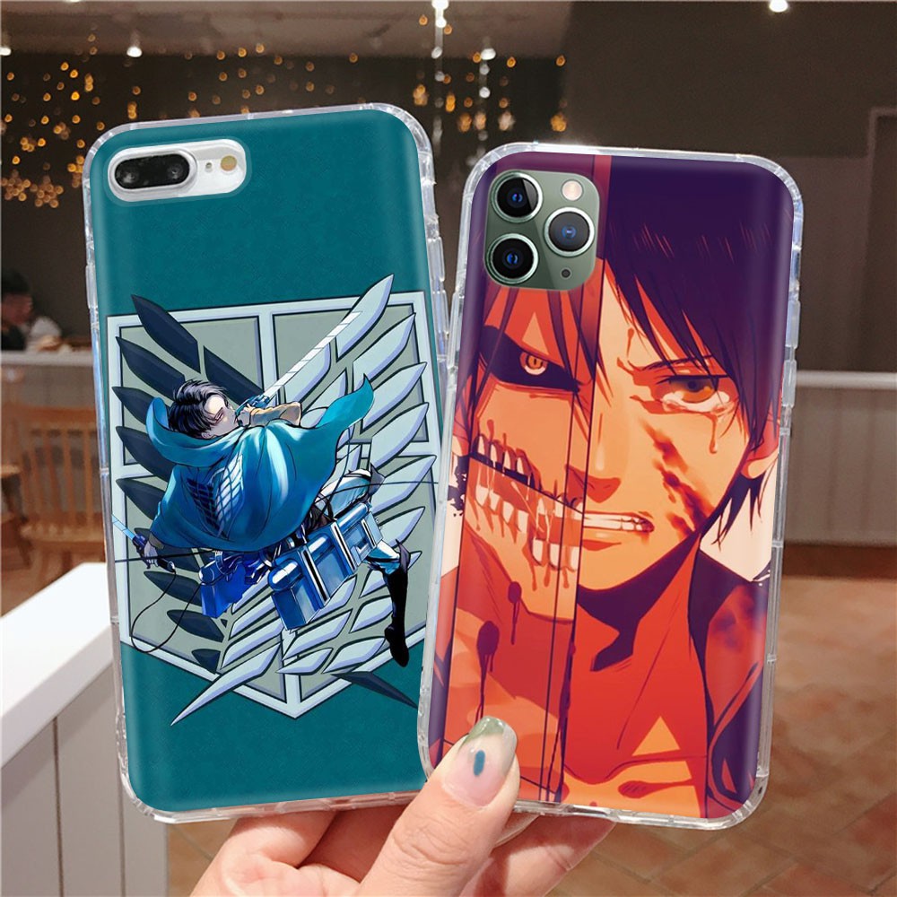 Ốp Điện Thoại Trong Suốt In Hình Anime Attack On Titan Cho Iphone 6s 6 7 8 Plus 5 5s Se 5c 4 4s