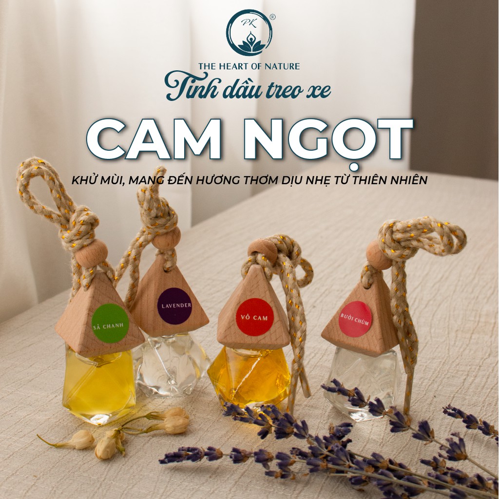 Lọ treo xe ô tô tinh dầu Cam Ngọt PK, thơm phòng, khử mùi 7ml