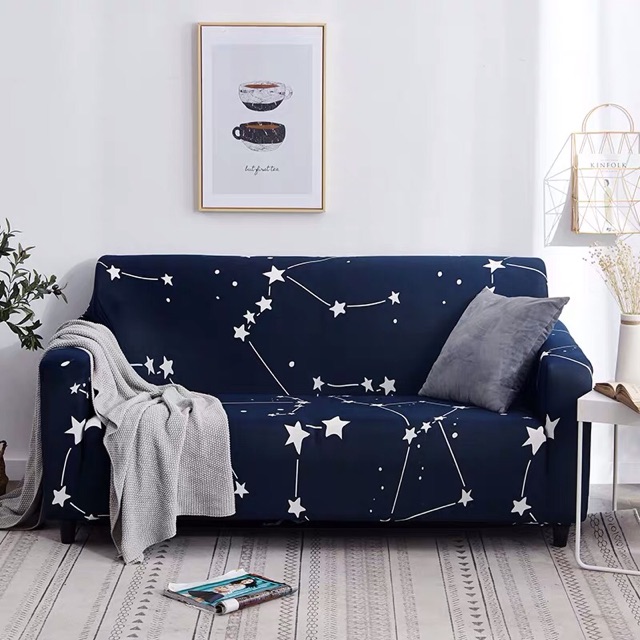 VẢI GA BỌC GHẾ SOFA hoạ tiết vũ trụ sao cho ghế sofa L sofa 1,2,3,4 chỗ