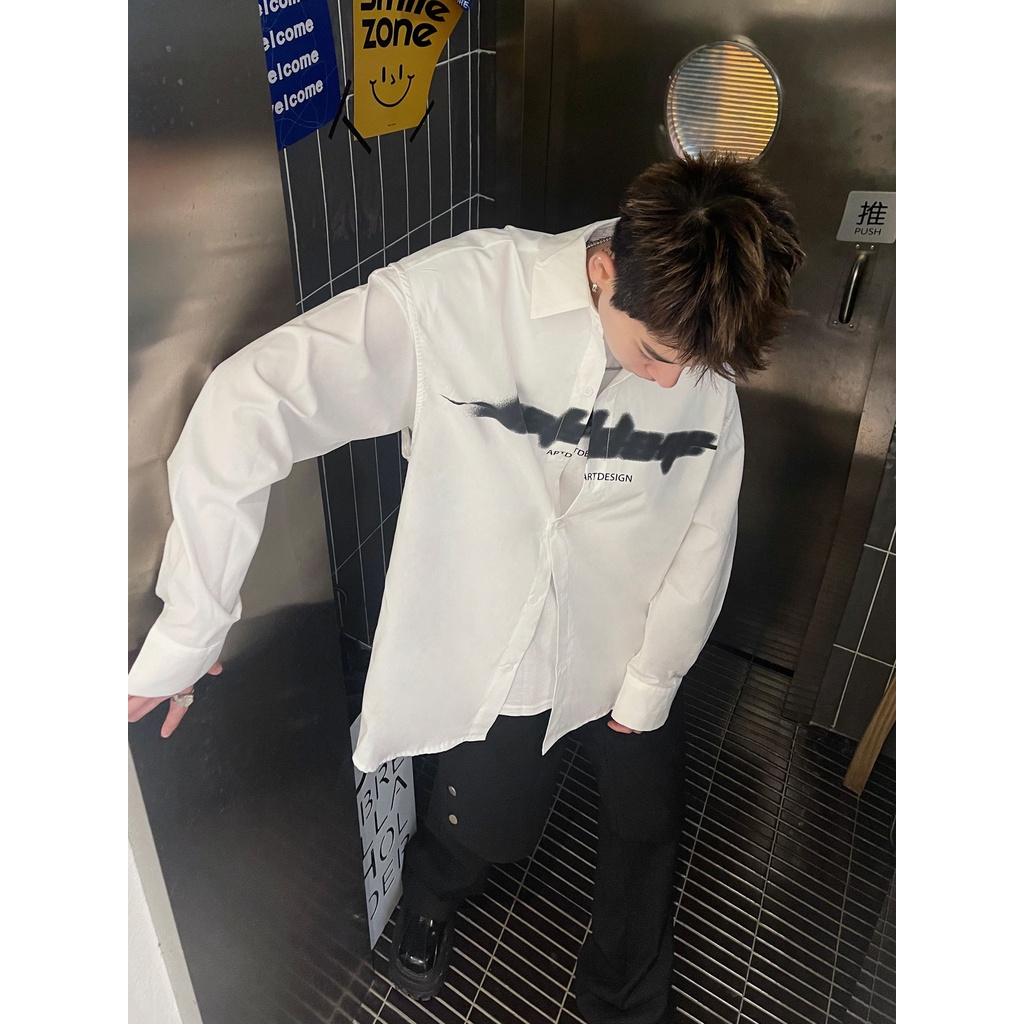 Áo Sơ Mi Không Tay Nhiều Túi In Họa Tiết Phong Cách Hàn Quốc Thời Trang Cho Nam