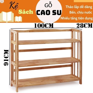Kệ sách 3 tầng rộng 1m bằng gỗ, kệ gỗ đa năng 3 tầng tiện lợi, kệ trang trí 100% gỗ tự nhiên, kệ gỗ lắp ráp