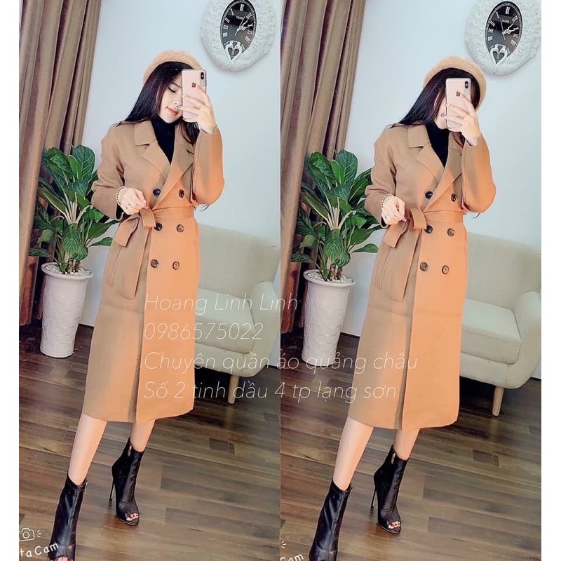 Áo Dạ Ép Dáng Dài Kèm Đai Hàng Quảng Châu Full Màu ❤️