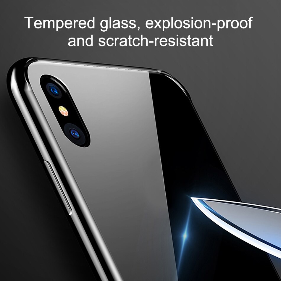 Ốp Lưng Kính Viền Silicon Cho iPhone X/ Xs/ XR/ Xs Max, Ốp Lưng iPhone X Kính Cường Lực Siêu Đẹp