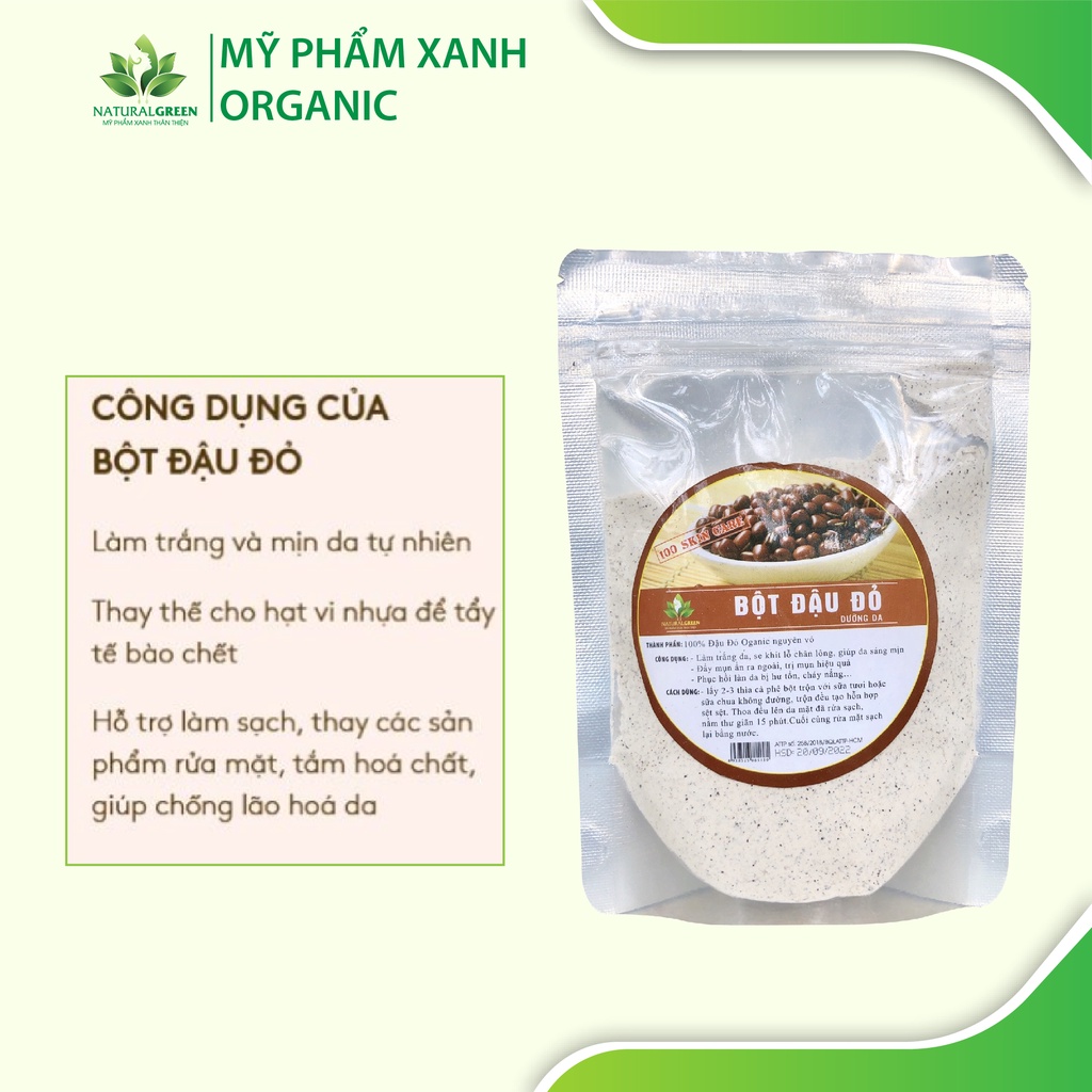 Bột đậu đỏ nguyên chất 100g,làm đẹp da, tẩy tế bào chết, dưỡng da sáng mịn, hồng hào.