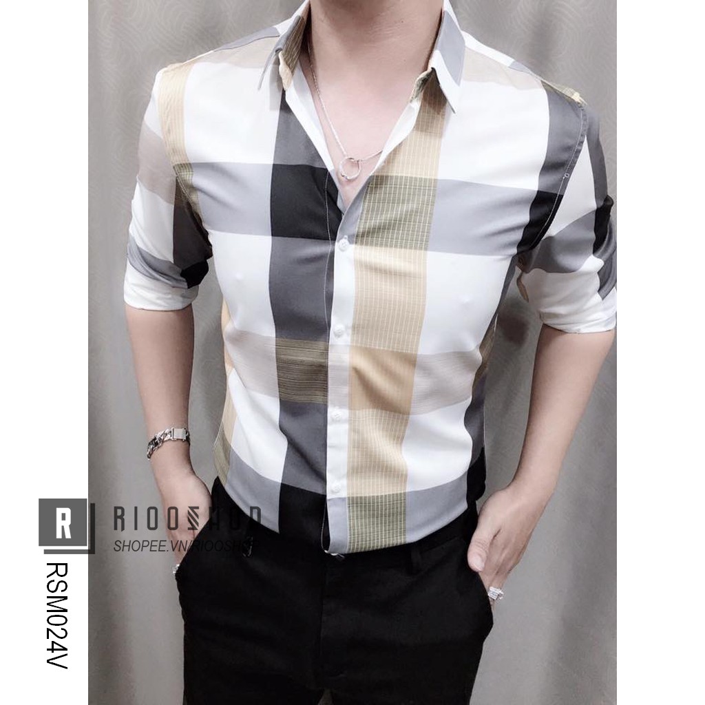 Áo sơ mi nam nữ tay dài 5D họa tiết sọc cực đẹp hàng cao cấp RSM024V | BigBuy360 - bigbuy360.vn