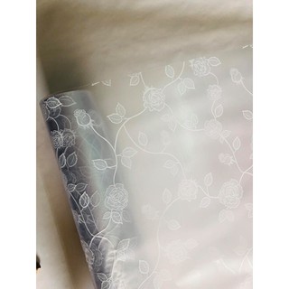 Combo 5m decal dán kính mờ hoa hồng trắng BINBIN DK36