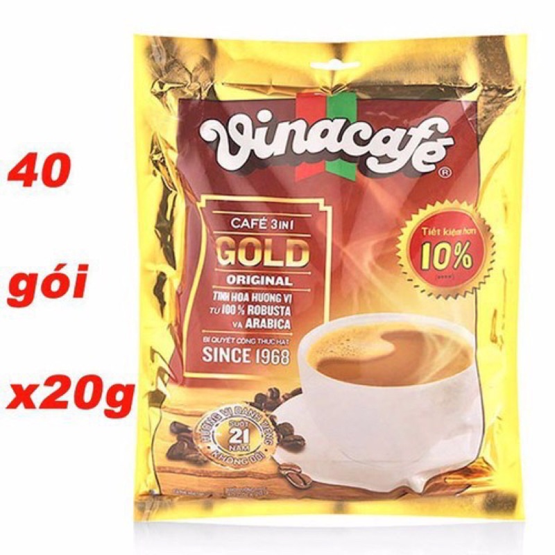 Vinacafe cafe 3 in 1 gold bịch 40gói × 20g - date mới