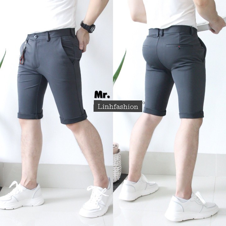 [Mã FASHIONXANH194 giảm 10K đơn 50K] Quần short nam quần tây short quần tây nam ngắn co giãn nhiều màu