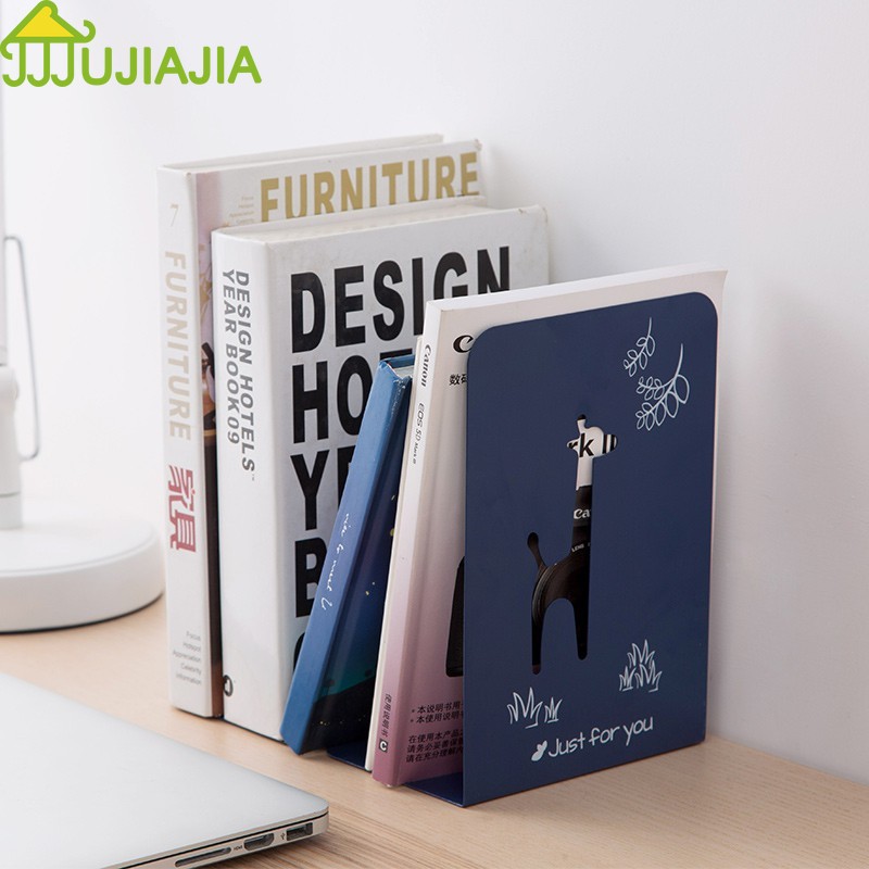 Set 2 chân đế JUJIAJIA làm từ kim loại họa tiết hoạt hình sử dụng đỡ sách / tài liệu