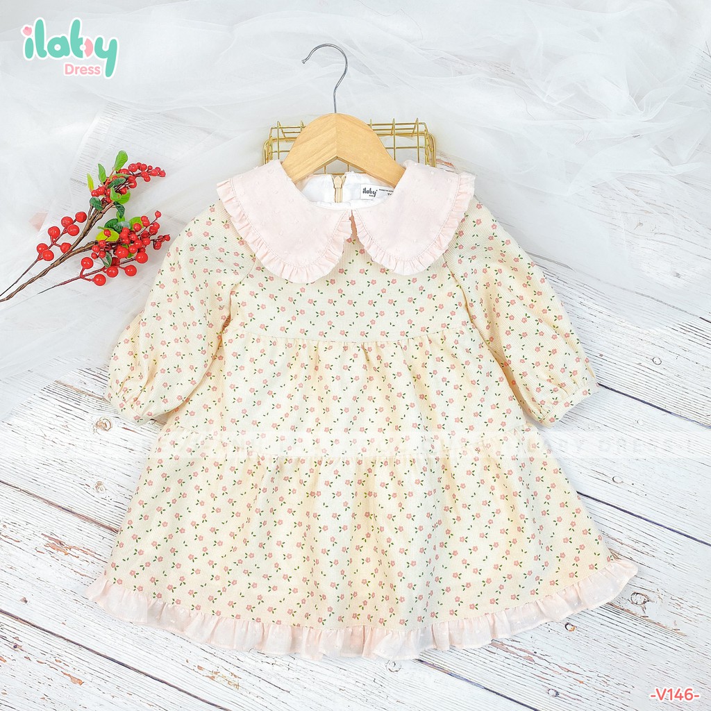 Váy cho bé gái ILABY Daisy Dress thiết kế đơn giản chất vải mềm có lớp lót thấm hút mồ hôi họa tiết hoa điệu đà [V146]