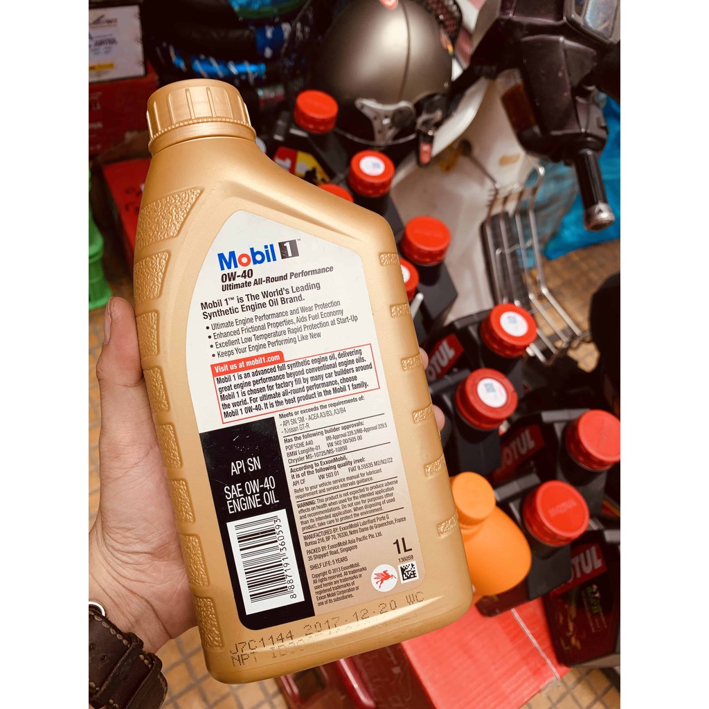 MOBIL 1 GOLD 0W40 1l hàng nhập từ Singapo cho xe tay ga