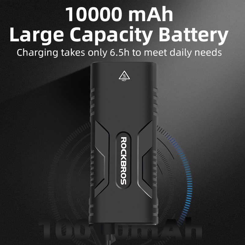 Rockbros Đèn Pha Xe Đạp 600LM IPX6 Chống Thấm Nước Kèm Sạc USB Tiện Dụng