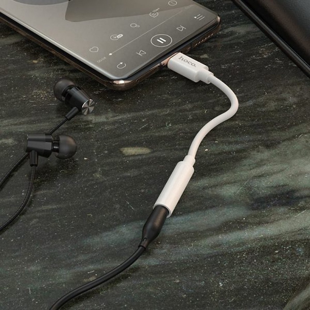Cổng Chuyển Đổi Hoco LS30, Từ Type C To 3.5mm, Hỗ Trợ Nghe Nhạc Mic Đàm Thoại, Thiết Kế Nhỏ Gọn Tiện Lợi - Chính Hãng.