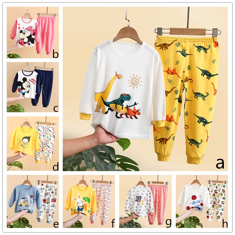 Bộ Đồ Ngủ Pijama 2 Món In Họa Tiết Hoạt Hình Cho Bé Trai