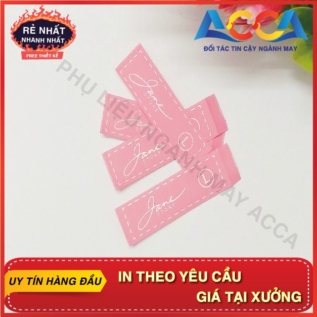 [Nhận In nhãn quần áo theo thiết kế] Mác lụa gắn quần áo đẹp, in nhanh giá tốt_Dành cho thương hiệu riêng của bạn