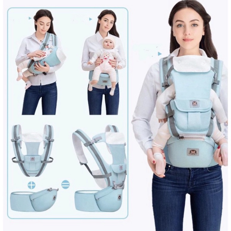 địu em bé sơ sinh và khi đã ngồi được. Có che nắng, đỡ cổ cho bé Babyjoy Mart