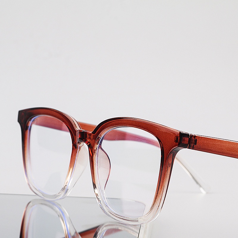 Mắt Kính Gọng Vuông Tròng Vuông Màu Gradient Chống Ánh Sáng Xanh Phong Cách Retro