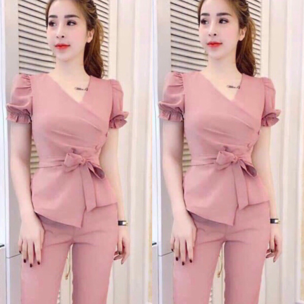 Set Bộ Vạt Chéo Thắt Nơ | BigBuy360 - bigbuy360.vn