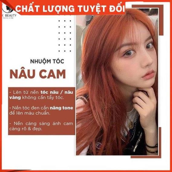 Thuốc nhuộm tóc nâu cam đất kèm bộ dụng cụ nhuộm tóc