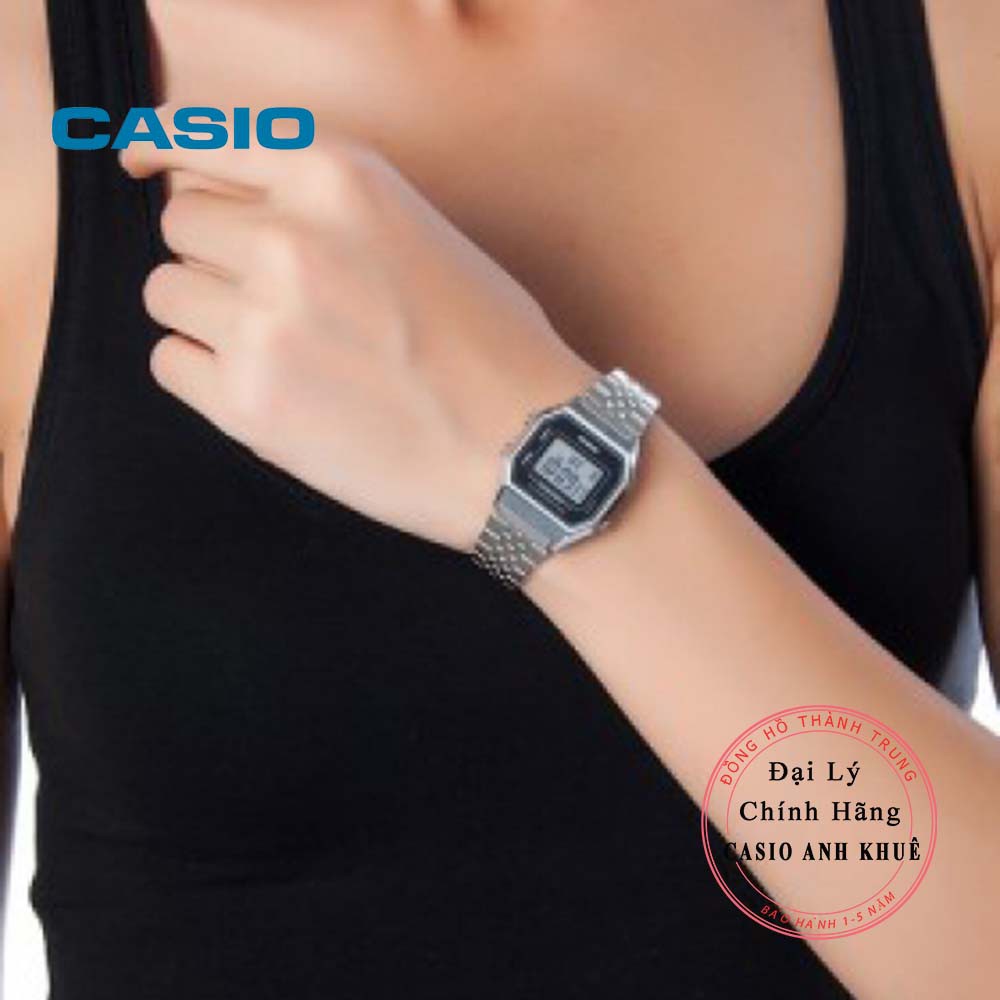 Đồng hồ điện tử nữ Casio Vintage LA680WA-1BDF dây kim loại