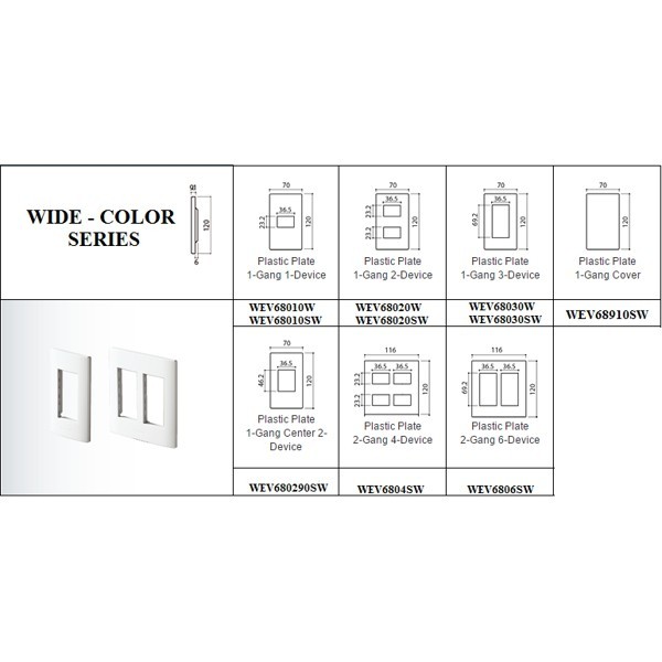 Mặt Dùng Cho 1 Thiết Bị Panasonic Wide WEV68010SW.