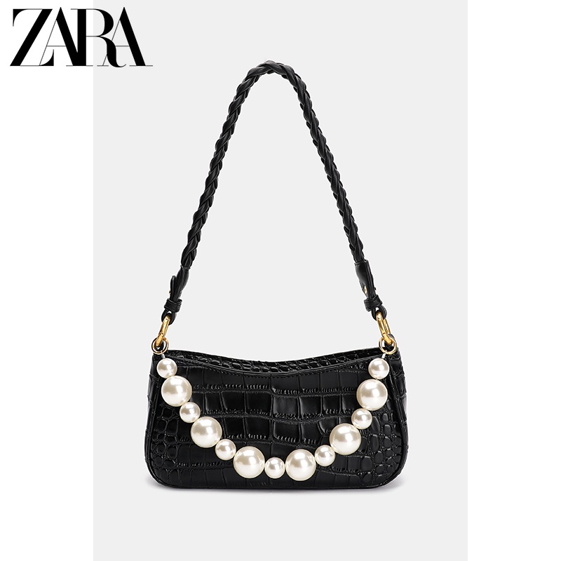 Túi Xách Zara Bằng Da Đính Ngọc Trai Cao Cấp Phong Cách Retro Thời Trang Năm 2021 Dành Cho Nữ