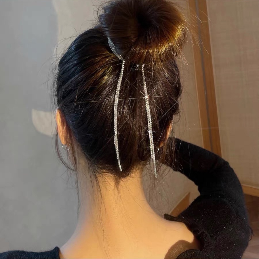 Kẹp tóc tròn đính kim cương giả lấp lánh thanh lịch cho nữ