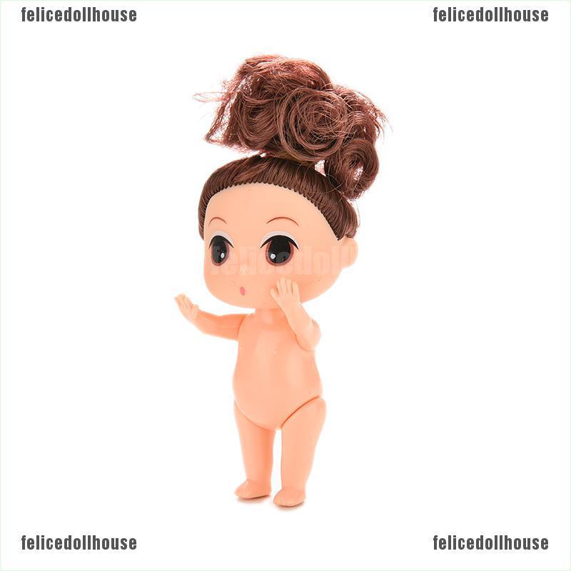 9Cm Doll For Mini Ddung Dolls With Brown Bun Hair Baking Mold Dolls Girl Al 