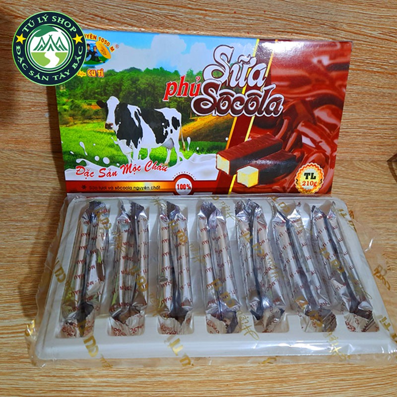 Bánh Sữa Mộc Châu phủ Socola 210g