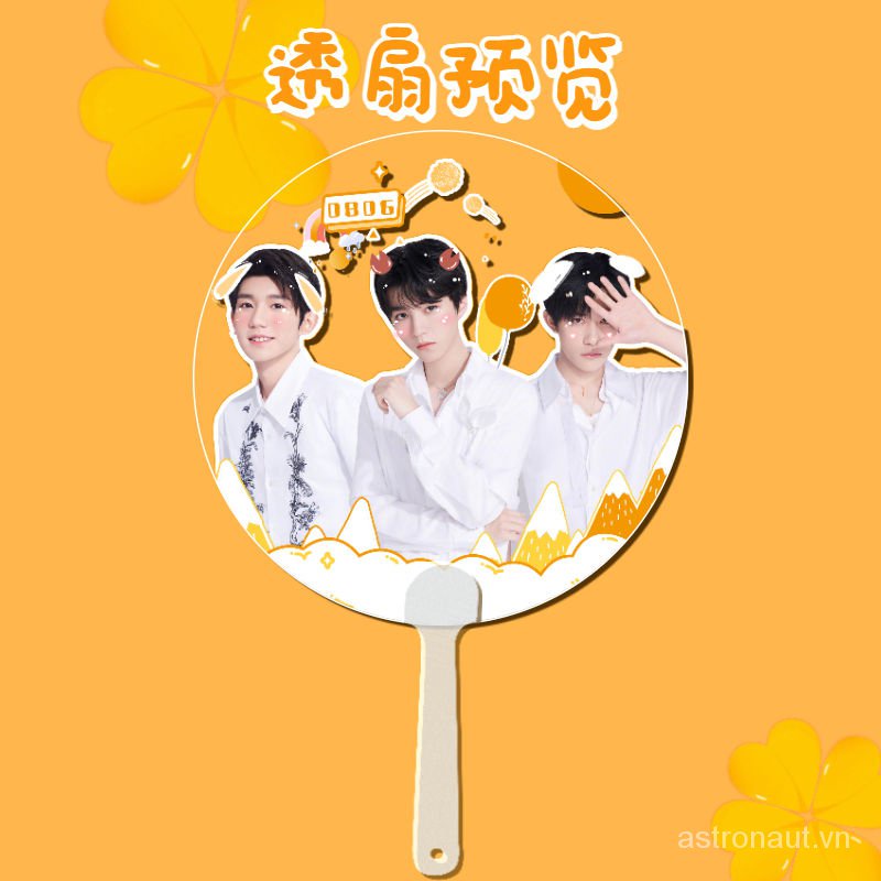 Quạt Cầm Tay Trong Suốt In Hình Nhóm Nhạc Tfboys Kỷ Niệm 8 Năm Mwp1